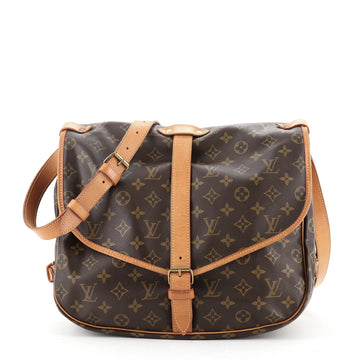 Louis Vuitton Saumur Handbag Monogram Canvas 35