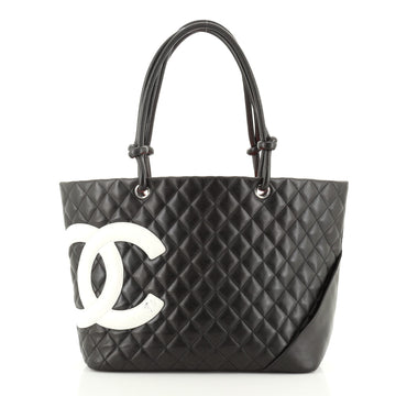 Chanel Cambon Tote Quilted Leather Large