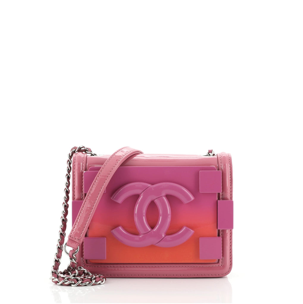 Chanel Boy Brick Flap Bag Patent and Plexiglass Mini Pink 58758174