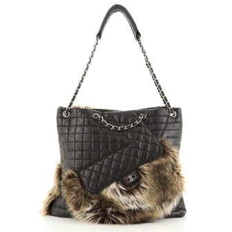 Karl's Fantasy Cabas Tote Fur and Quilted Leather