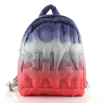 Chanel Doudoune Backpack Embossed Nylon Medium
