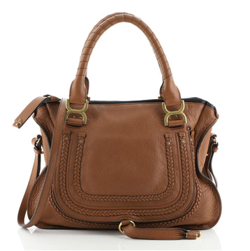 Chloe Marcie Braided Satchel Leather Medium