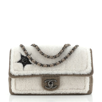 Chanel Paris-Dallas Flap Bag Denim and Shearling Medium