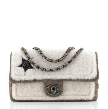 Chanel Paris-Dallas Flap Bag Denim and Shearling Medium