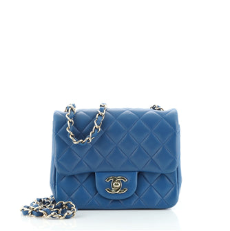 Chanel Square Classic Single Flap Bag Quilted Lambskin Mini