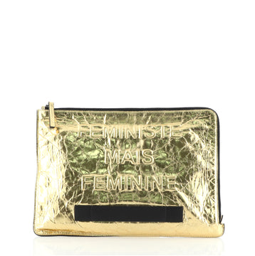 Chanel Feminine Pouch Crinkled Leather Large