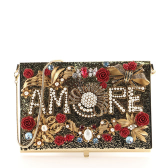 Dolce & Gabbana Amore Box Clutch Embellished Metal