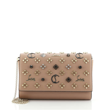 Christian Louboutin Paloma Clutch Embellished Leather Small
