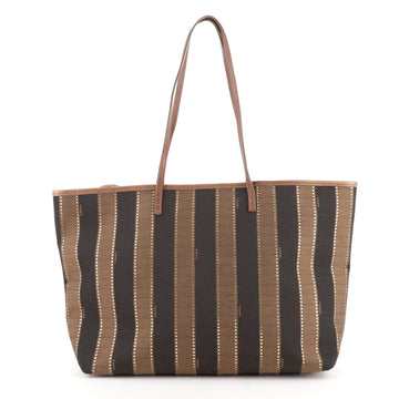 Fendi Roll Tote Perforated Pequin Canvas Large