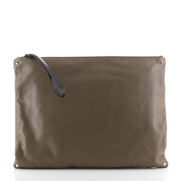 Valentino Rockstud Wristlet Clutch Leather Oversized