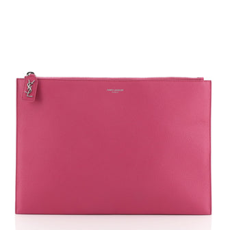 Saint Laurent Rive Gauche Zip Clutch Leather Medium