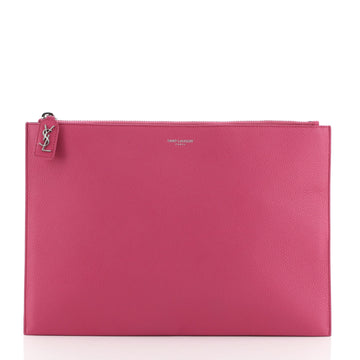 Saint Laurent Rive Gauche Zip Clutch Leather Medium