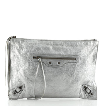 Balenciaga Zip Around Classic Studs Clutch Leather Medium