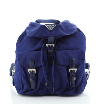 Prada Double Front Pocket Backpack Tessuto Small