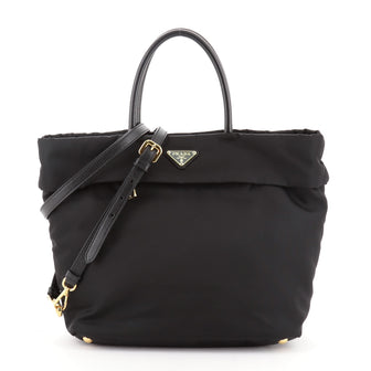 Prada Convertible Front Pocket Tote Tessuto Medium