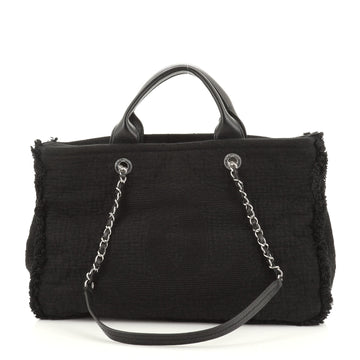 Chanel Double Face Deauville Tote Fringe Quilted Canvas Medium