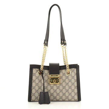 Gucci Padlock Chain Tote GG Coated Canvas Small