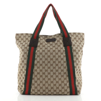 Gucci Original Web Tote GG Canvas Tall