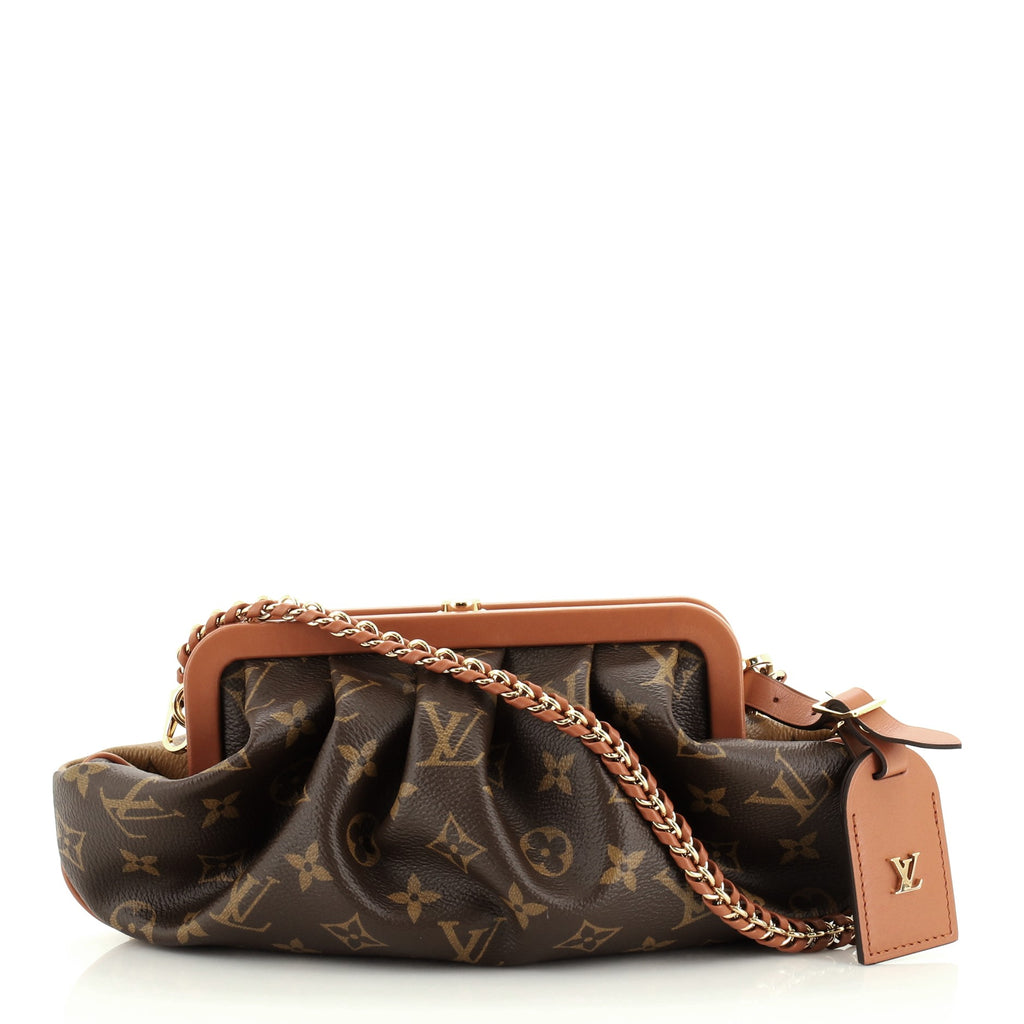 Boursicot cloth handbag Louis Vuitton Brown in Cloth - 21933875