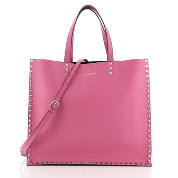 Valentino Rockstud Shopping Tote Leather Large