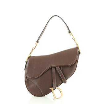 Christian Dior Vintage Saddle Bag Leather Medium