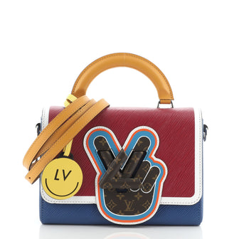 Louis Vuitton Monogram 'Peace Love' Epi Twist MM w/ Strap - Blue