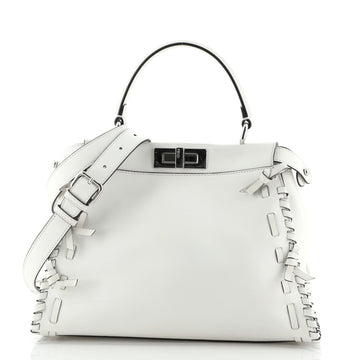 Fendi Bow Peekaboo Bag Whipstitch Leather Regular
