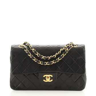 Chanel Vintage Classic Double Flap Bag Quilted Lambskin Small