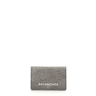 Balenciaga Ville Accordion Card Case Glitter Leather