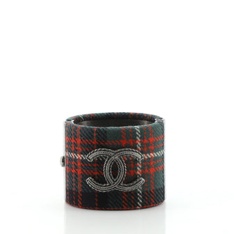 Chanel Paris-Edinburgh CC Cuff Tweed and Metal