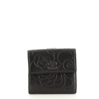 Chanel Bifold Wallet Camellia Lambskin Compact