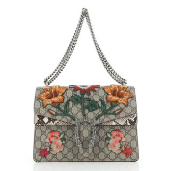 Gucci Dionysus Bag Embroidered GG Coated Canvas with Python Medium