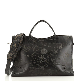 Balenciaga Blackout City Bag Printed Leather Medium