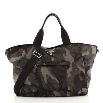 Prada Convertible Camouflage Pocket Tote Tessuto Large