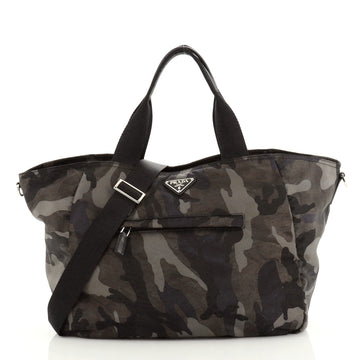 Prada Convertible Camouflage Pocket Tote Tessuto Large