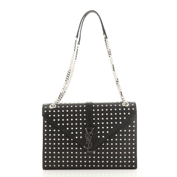 Saint Laurent Classic Monogram Envelope Satchel Studded Leather Large