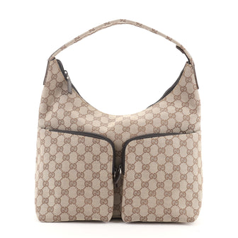 Gucci Double Pocket Zip Hobo GG Canvas Medium