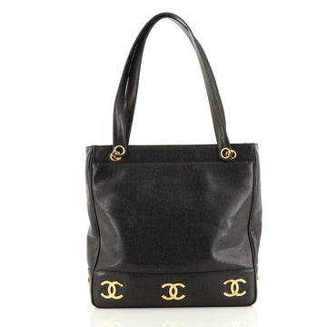 Chanel Vintage Metal CC Shoulder Bag Caviar Medium