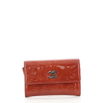 Chanel Flap Coin Purse Camellia Patent