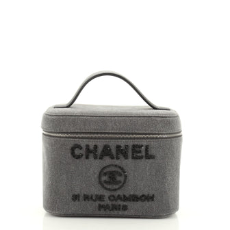 Chanel Deauville Vanity Case Canvas with Sequins