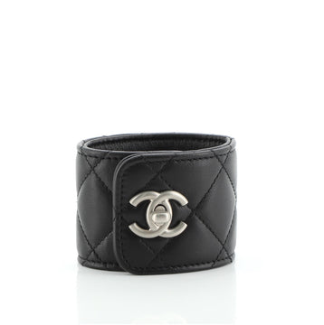 Chanel CC Turn Lock Cuff Bracelet Quilted Lambskin Wide