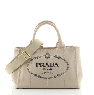 Prada Canapa Convertible Tote Canvas Mini