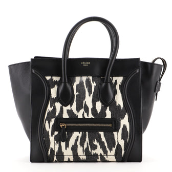Celine Luggage Bag Canvas and Leather Mini