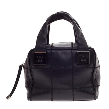 Chanel Square Stitched Handle Bag Leather Small