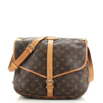 Louis Vuitton Saumur Handbag Monogram Canvas 35