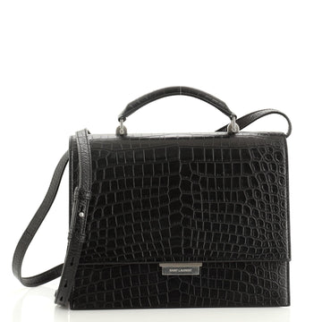 Saint Laurent Babylone Top Handle Bag Crocodile Embossed Leather Medium