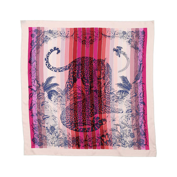 Hermes Jungle Love Rainbow Scarf Printed Silk 90