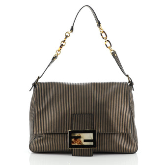 Fendi Forever Big Mama Bag Striped Leather and Suede