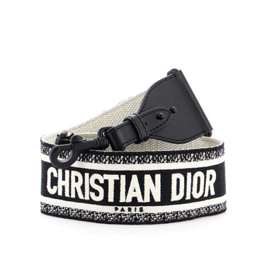 Christian Dior Logo Shoulder Strap Embroidered Canvas