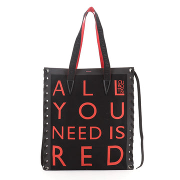 Christian Louboutin Cabalace Tote Printed Canvas with Leather